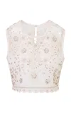 Loveshackfancy Emeryn Embroidered Cotton Crop Top In Light Pink