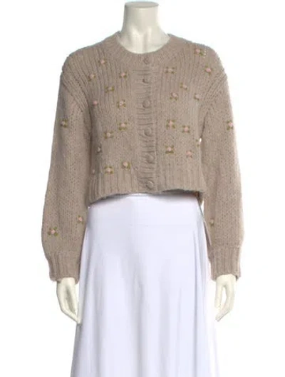 Pre-owned Loveshackfancy Emilie Alpaca Sweater In Neutral