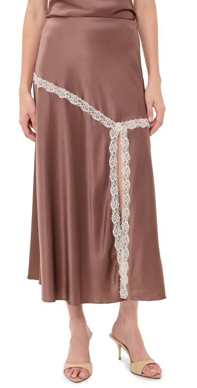 Loveshackfancy Emmabelle Skirt Mocha In Brown