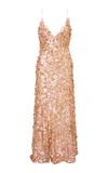 Loveshackfancy Emmalisa Sequined Gown In Gold