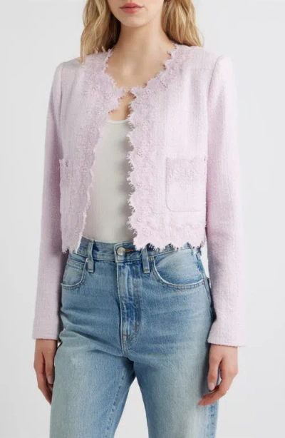 Loveshackfancy Erina Lace Trim Tweed Jacket In Multi
