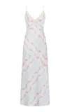 Loveshackfancy Ermon Lace-trimmed Satin Maxi Dress In Multi