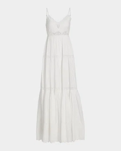 Loveshackfancy Espa Lace-trim Cotton Maxi Dress In Optic Whit