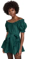Loveshackfancy Estine Taffeta Mini Dress In Green