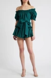 Loveshackfancy Estine Taffeta Mini Dress In Green