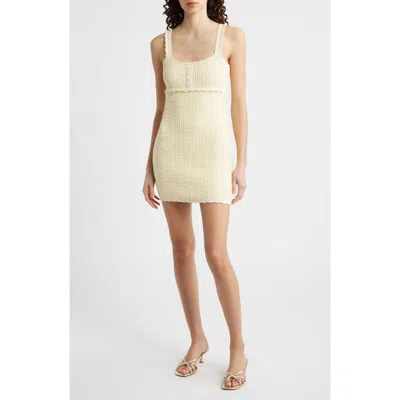 Loveshackfancy Etna Knit Body-con Knit Minidress In Neutral