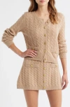 Loveshackfancy Eugenie Cable Knit Cashmere & Wool Cardigan In Multi