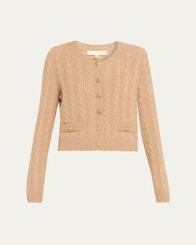 LOVESHACKFANCY EUGENIE CABLE-KNIT WOOL CASHMERE CARDIGAN