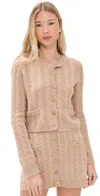 Loveshackfancy Eugenie Cardigan Camel Melange In Neutral