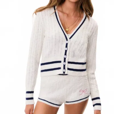 Loveshackfancy Evabella Cardigan In Seaspray Ivory In White