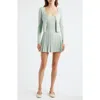 Loveshackfancy Evaluna Pointelle Pleated Minidress In Green