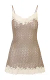 Loveshackfancy Evara Pointelle-knit Cotton Mini Dress In Brown