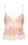 Loveshackfancy Evony Lace-trimmed Top In Pink