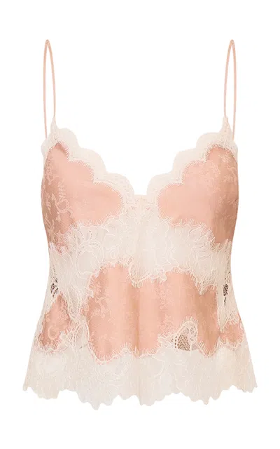 Loveshackfancy Evony Lace-trimmed Top In Pink