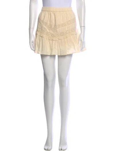 Pre-owned Loveshackfancy Eyelet Trim Mini Skirt In Neutral