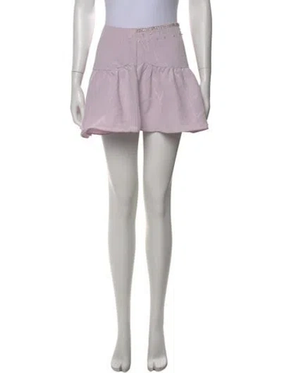 Pre-owned Loveshackfancy Eyelet Trim Mini Skirt In Purple
