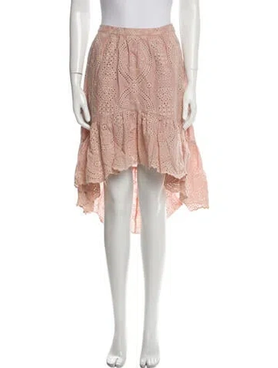 Pre-owned Loveshackfancy Eyelet Trim Skirt Suit In Pink