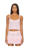 Loveshackfancy Fane Top In Ballerina Pink In 芭蕾粉