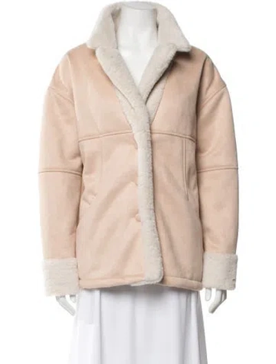 Pre-owned Loveshackfancy Faux Fur Coat In Neutral