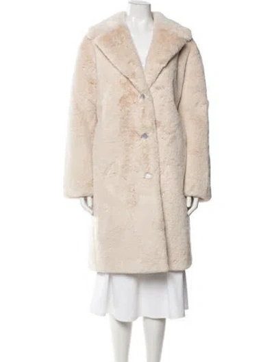 Pre-owned Loveshackfancy Faux Fur Coat In Neutrals