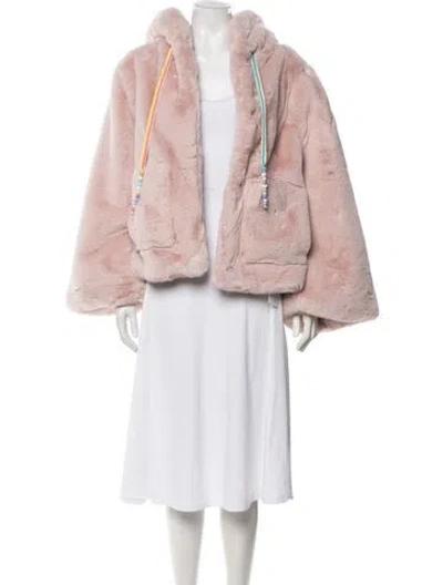Pre-owned Loveshackfancy Faux Fur Coat In Pink