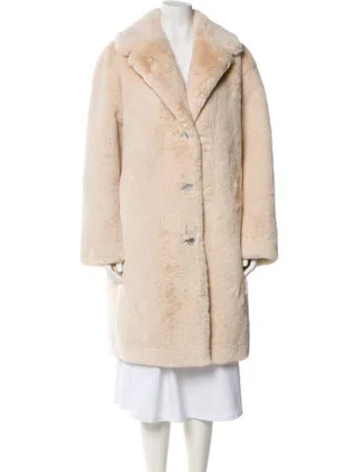 Pre-owned Loveshackfancy Faux Fur Faux Fur Coat W/ Tags In Neutral