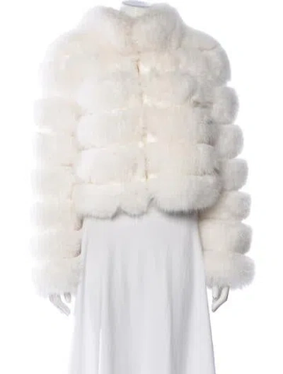 Pre-owned Loveshackfancy Faux Fur Faux Fur Jacket In Neutral