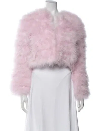 Pre-owned Loveshackfancy Faux Fur Jacket In Pink
