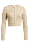 Loveshackfancy Ferra Embellished Crop Cardigan In Neutral