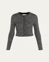 Loveshackfancy Ferra Sequined Knit Cardigan In Black