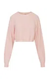 Loveshackfancy Filomena Cropped Sweater In Pink