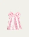 Loveshackfancy Finta Sequined Lace-trim Mini Dress In Flamenco Pink