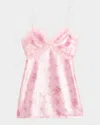 Loveshackfancy Finta Sequined Lace-trim Mini Dress In Flamenco Pink