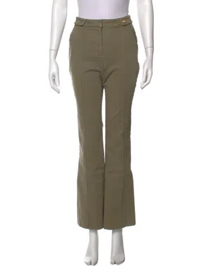Pre-owned Loveshackfancy Flared Pants In Green
