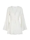 Loveshackfancy Flared-sleeve Mini Dress In White