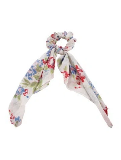 Pre-owned Loveshackfancy Floral Cotton Scrunchie W/tags In Black/green/red