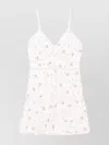 Loveshackfancy Solbina Ribbed Floral And Bow-embroidered Cotton Mini Dress