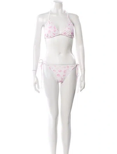Pre-owned Loveshackfancy Floral Print Bikini W/ Tags In Pink