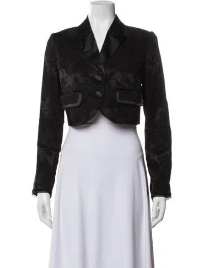 Pre-owned Loveshackfancy Floral Print Blazer In Black
