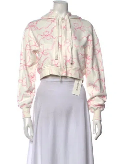 Pre-owned Loveshackfancy Floral Print Crew Neck Hoodie In Pink
