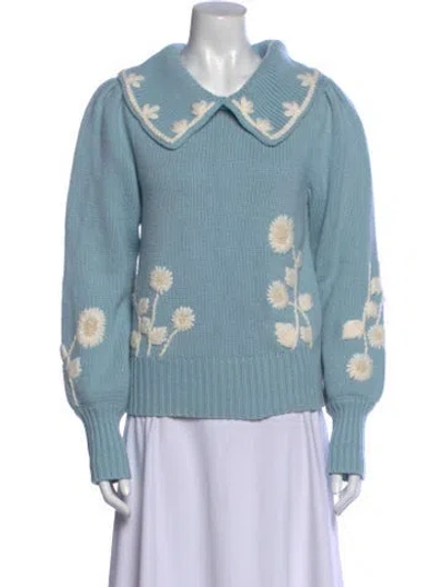 Pre-owned Loveshackfancy Floral Print Crew Neck Sweater In Multi