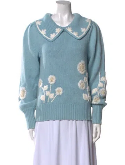 Pre-owned Loveshackfancy Floral Print Crew Neck Sweater In Multi