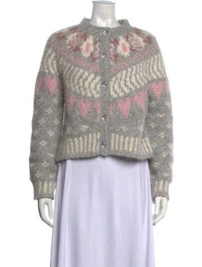 Pre-owned Loveshackfancy Floral Print Crew Neck Sweater In Multi