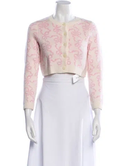 Pre-owned Loveshackfancy Floral Print Crew Neck Sweater In Pink