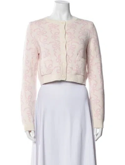 Pre-owned Loveshackfancy Floral Print Crew Neck Sweater In Pink