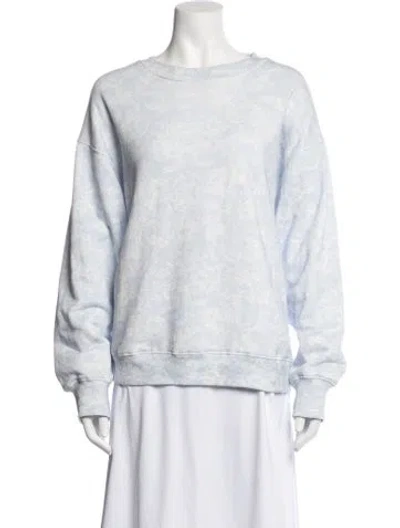 Pre-owned Loveshackfancy Floral Print Crew Neck Sweater In White