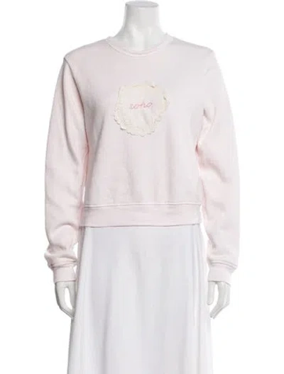 Pre-owned Loveshackfancy Floral Print Crew Neck Sweatshirt In Multi