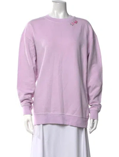 Pre-owned Loveshackfancy Floral Print Crew Neck Sweatshirt In Pink