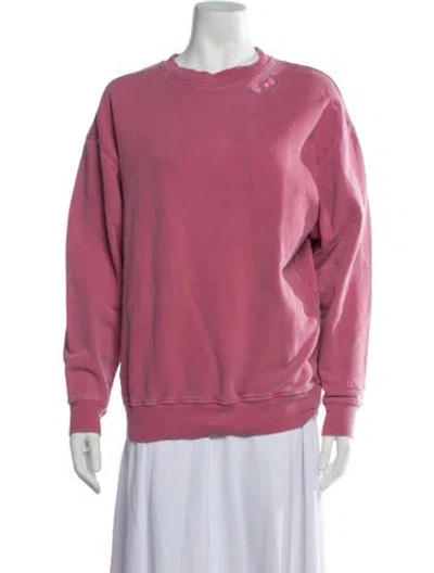 Pre-owned Loveshackfancy Floral Print Crew Neck Sweatshirt In Pink