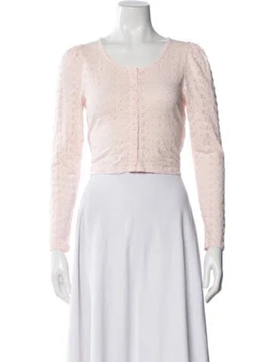 Pre-owned Loveshackfancy Floral Print Crew Neck Top In Pink